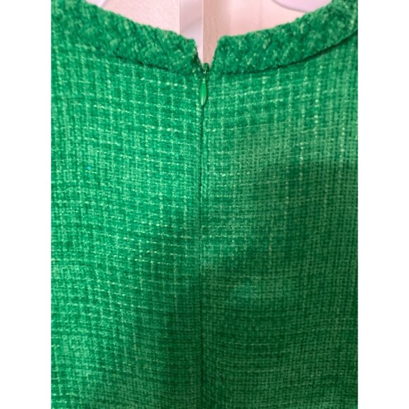 ELIZA J Women's Braided Trim Boucle Shift Dress Green 6  NWT - Picture 5 of 10